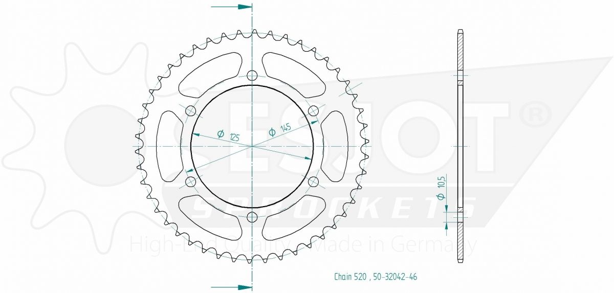 REAR STEEL 46T, 520