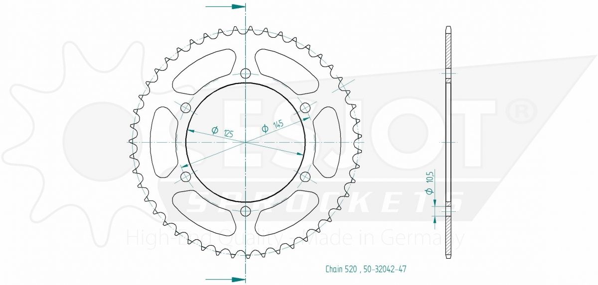 REAR STEEL 47T, 520