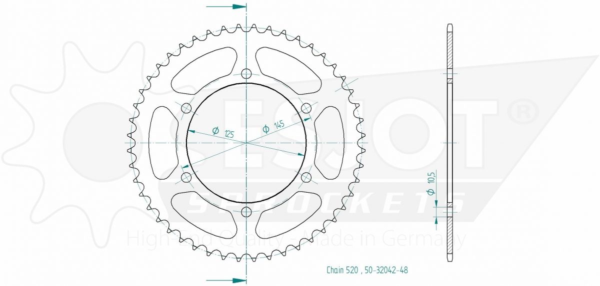 REAR STEEL 48T, 520
