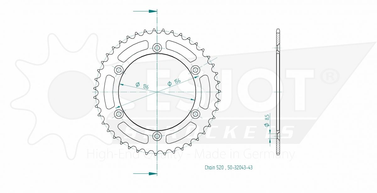 REAR STEEL 43T, 520