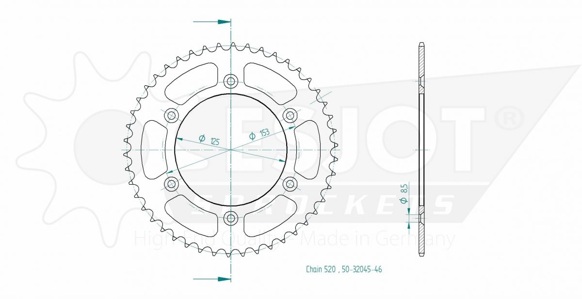 REAR STEEL 46T, 520