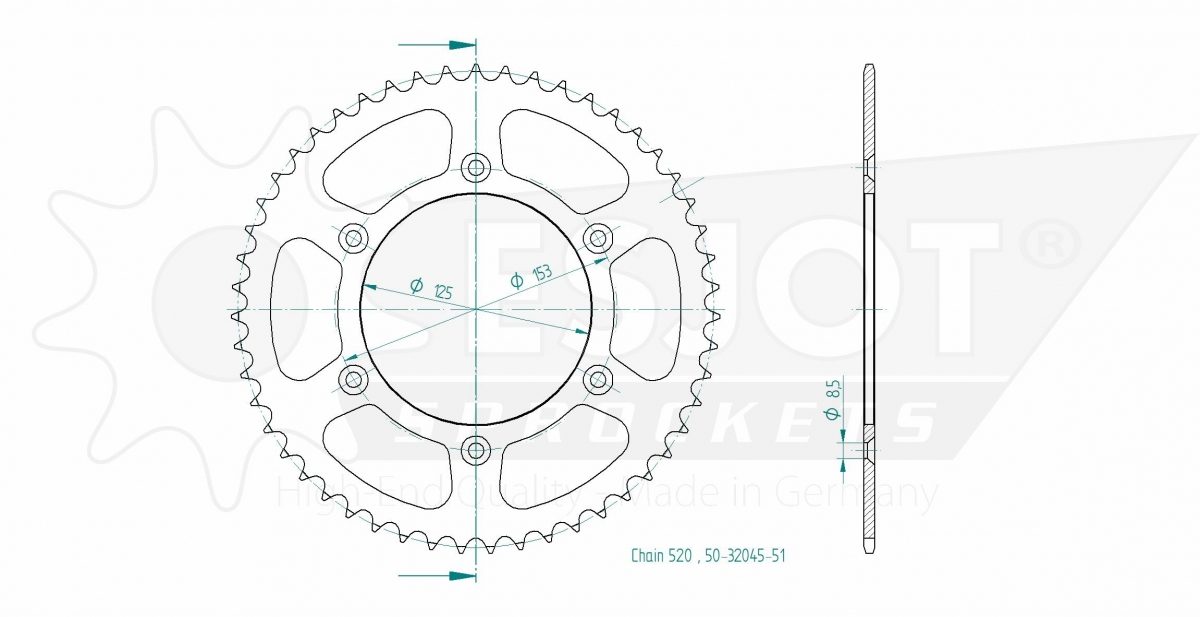 REAR STEEL 51T, 520