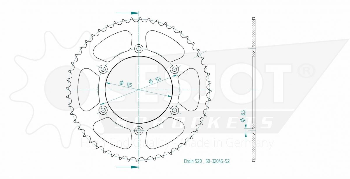 REAR STEEL 52T, 520