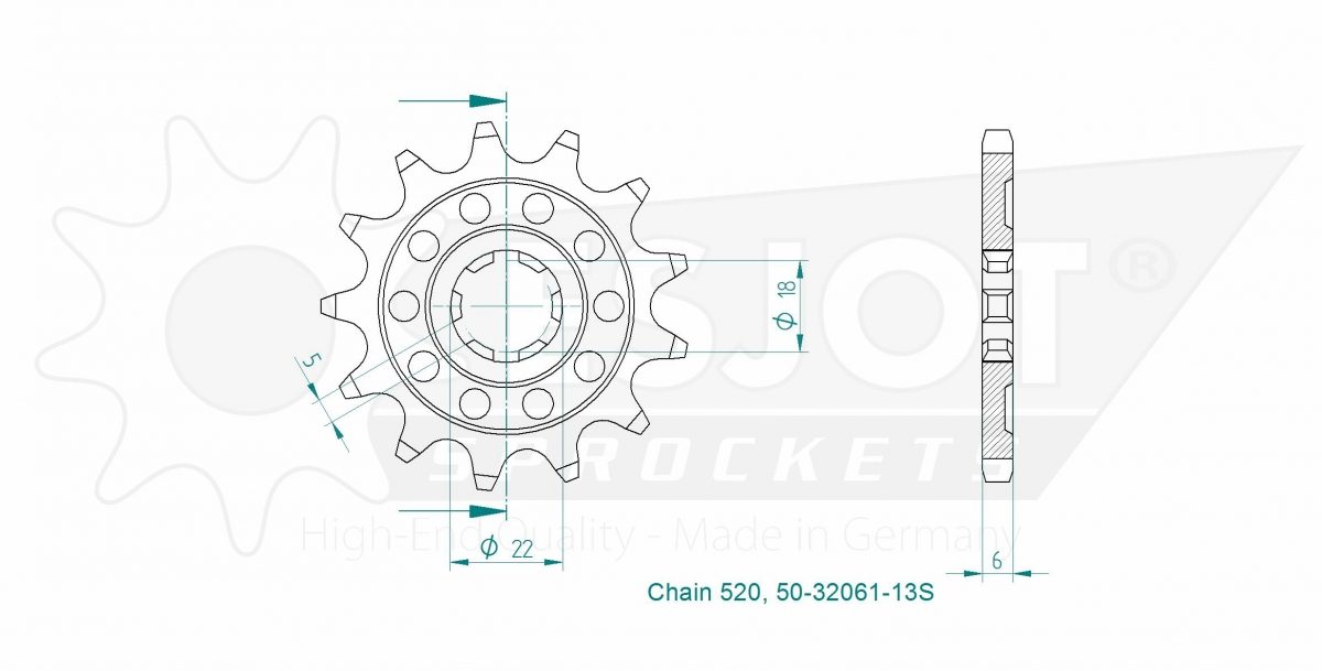 FRONT 13T, LIGHT, 520