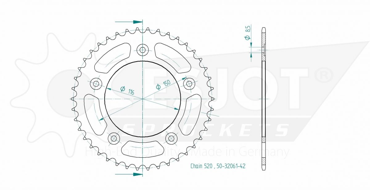 REAR STEEL 42T, 520
