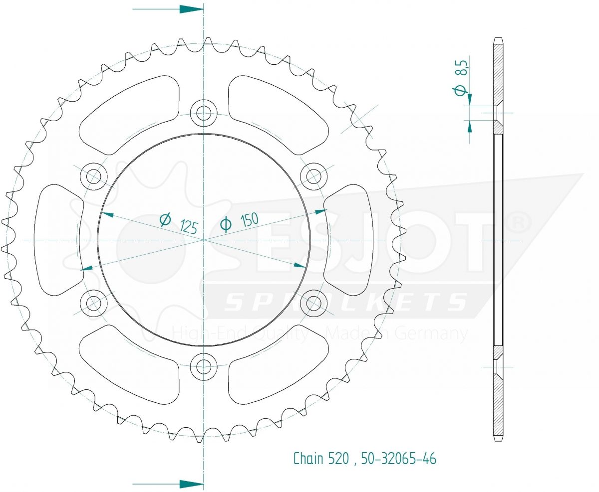 REAR 46T, 520