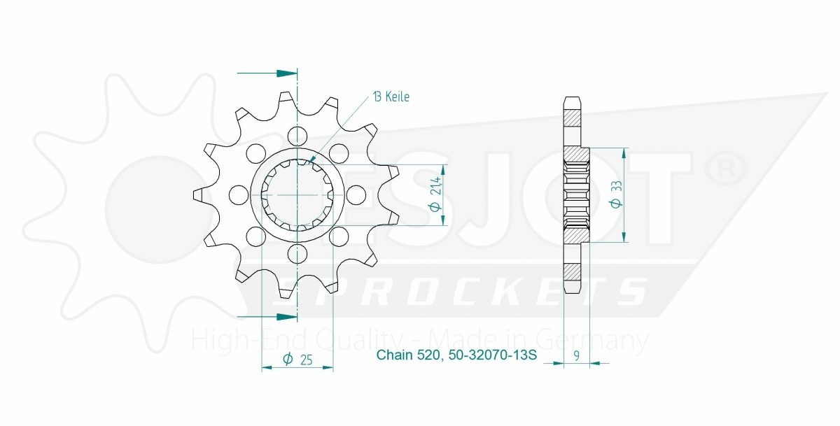 FRONT 13T, LIGHT, 520