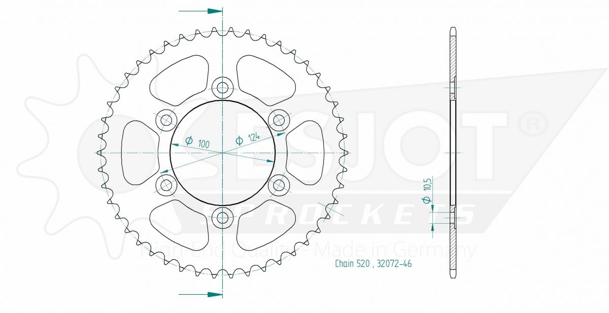 REAR STEEL 46T, 520