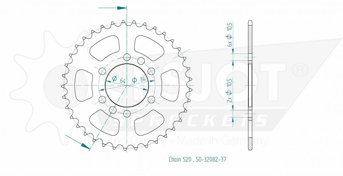 REAR STEEL 37T, 520