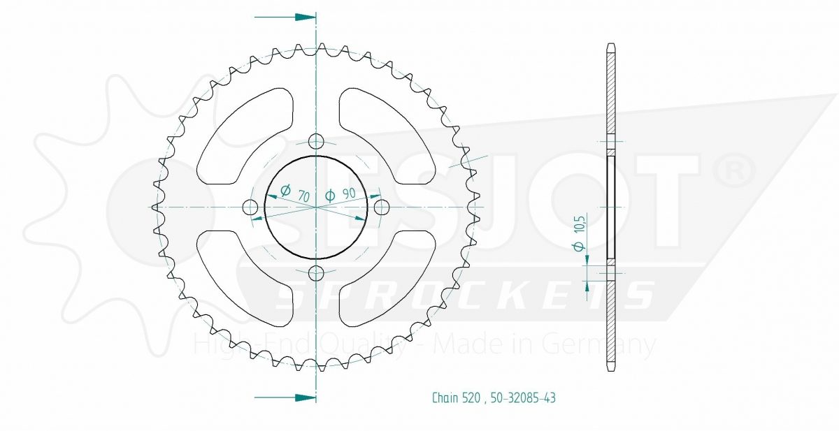 REAR STEEL 43T, 520