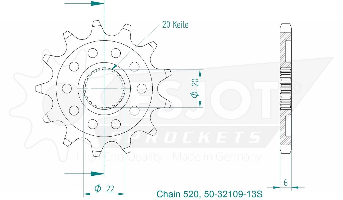 FRONT 13T, LIGHT, 520