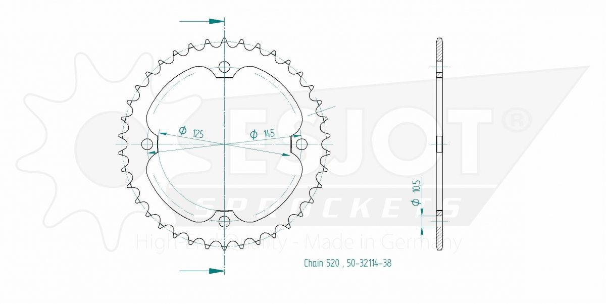 REAR STEEL 38T, 520