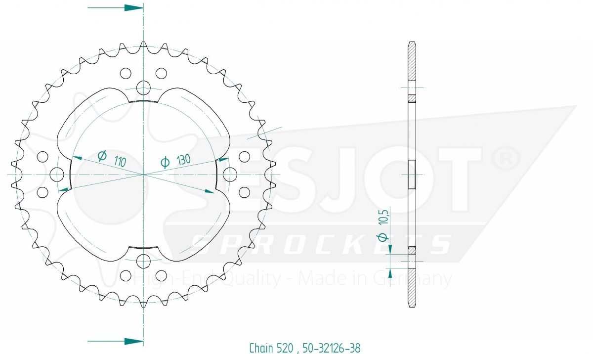 REAR STEEL 38T, 520