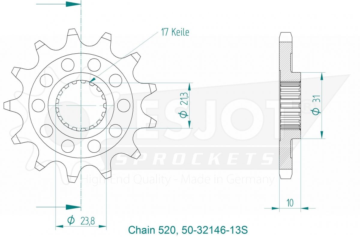 FRONT 13T, LIGHT, 520