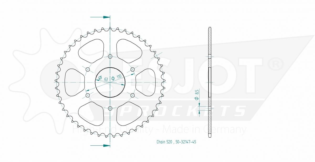 REAR STEEL 45T, 520