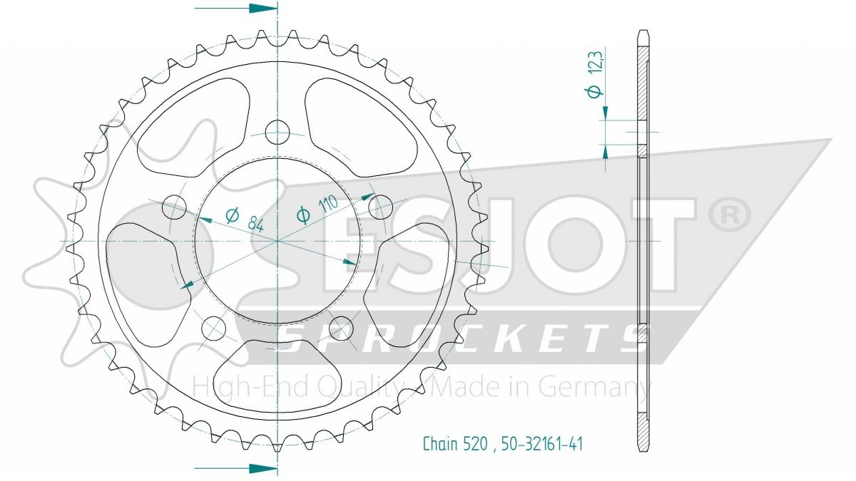 REAR 520 41T, STEEL