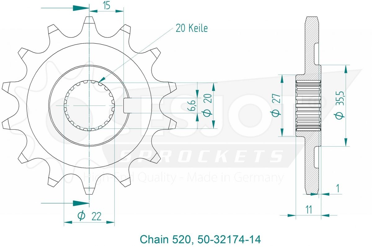 FRONT 14T, 520