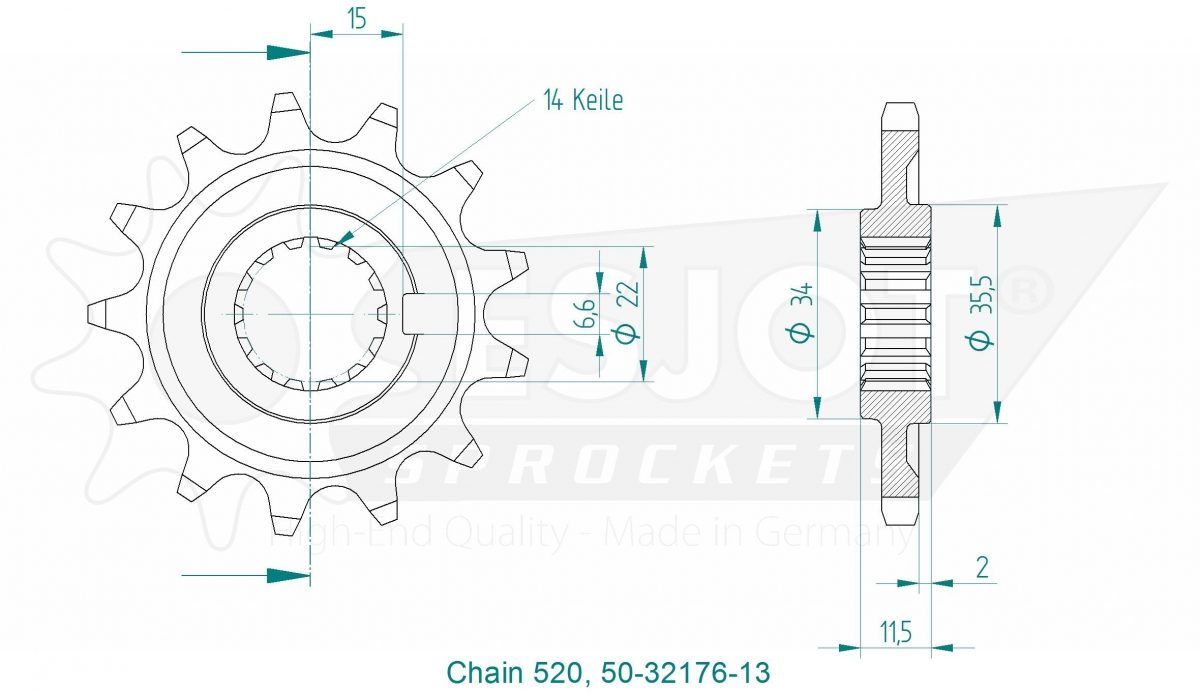 FRONT 13T, 520