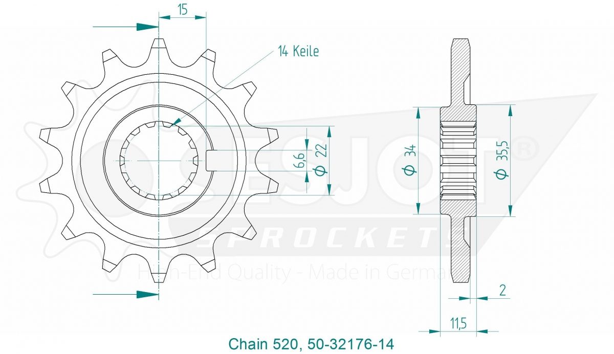 FRONT 14T, 520