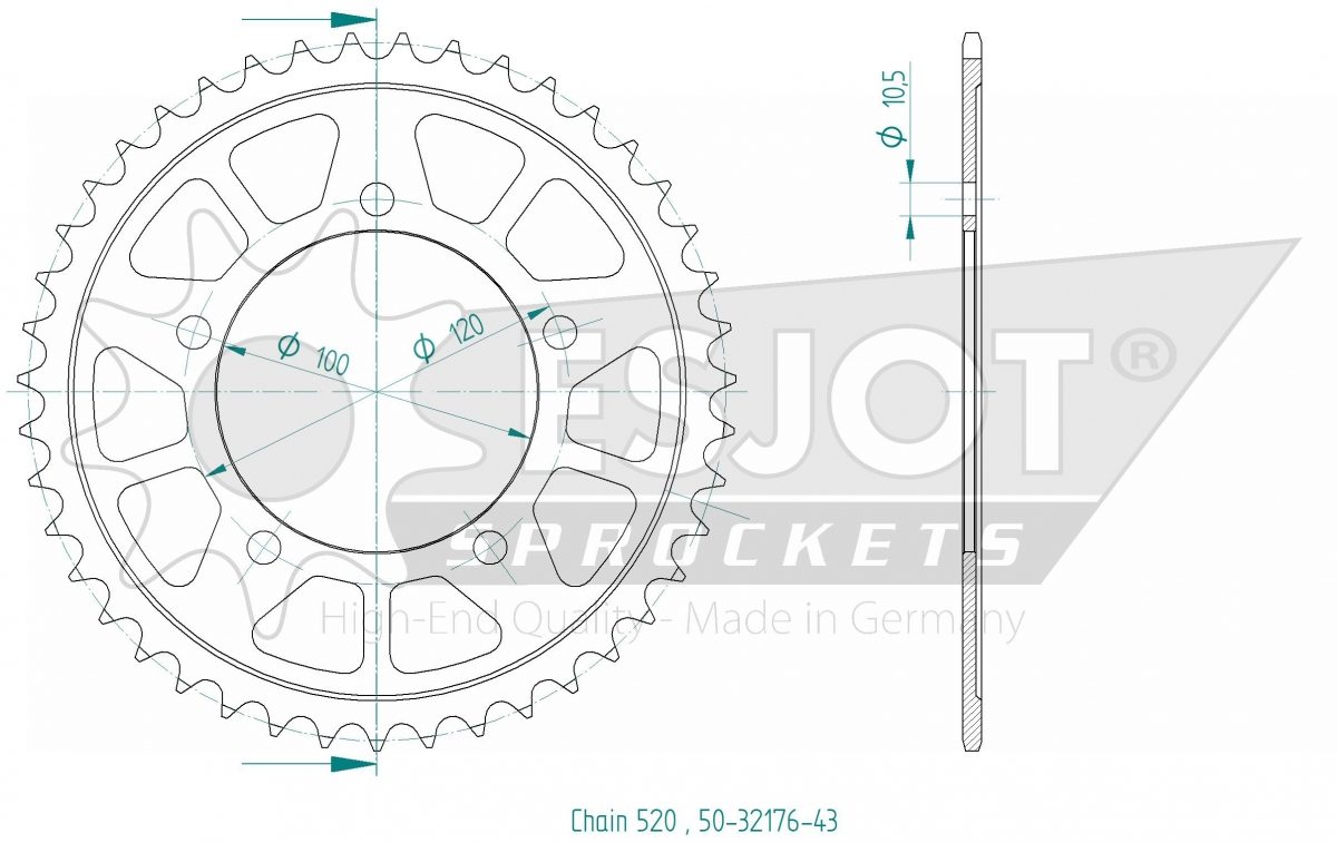 REAR STEEL 43T, 520