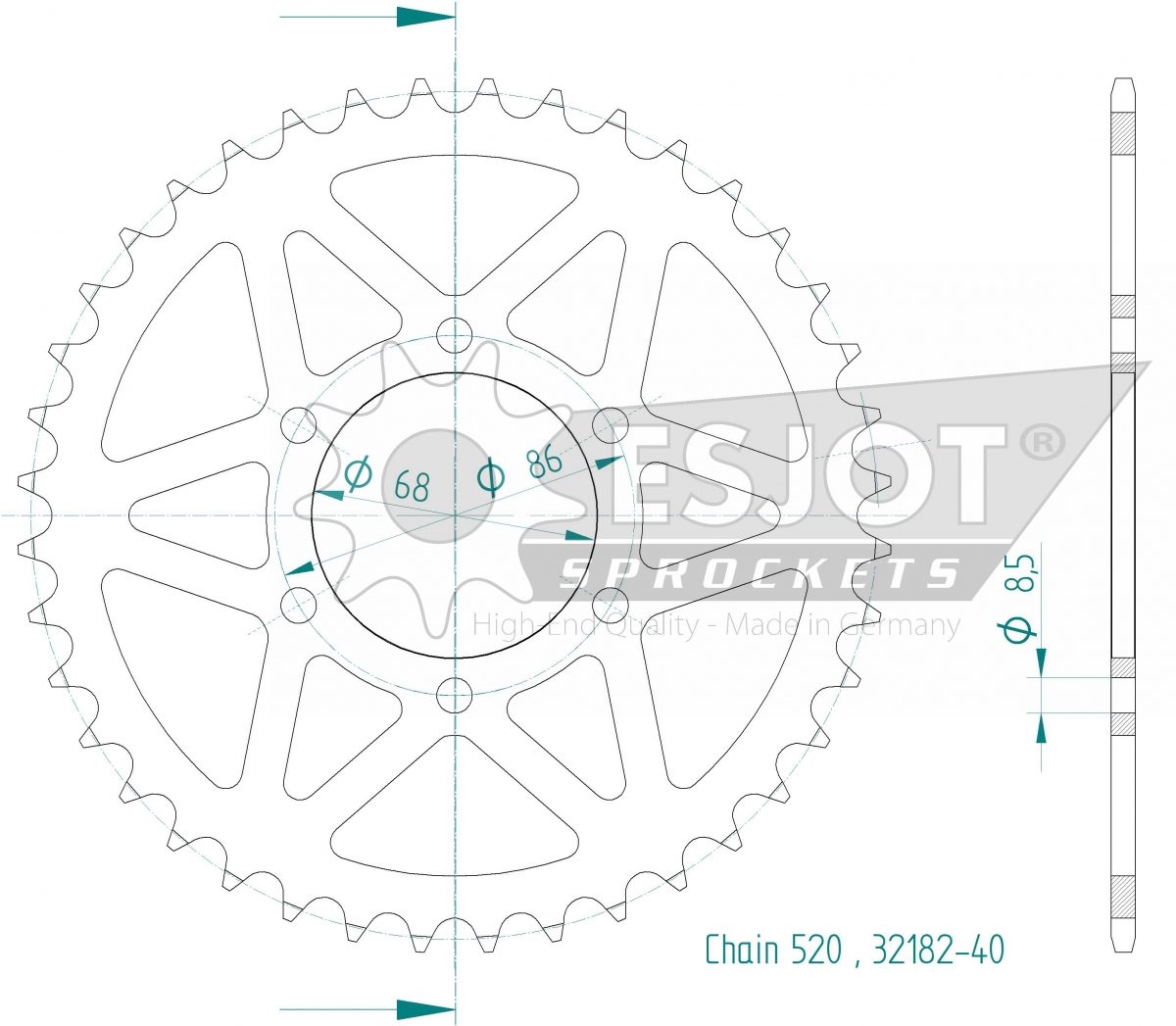 REAR STEEL 40, 520