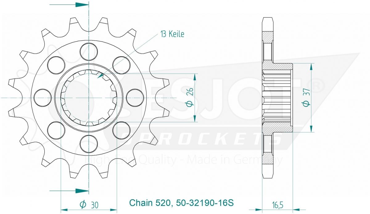 FRONT 16T, LIGHT, 520