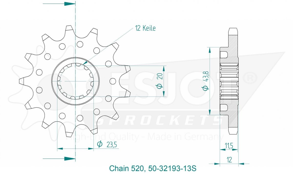 FRONT 13T, LIGHT, 520