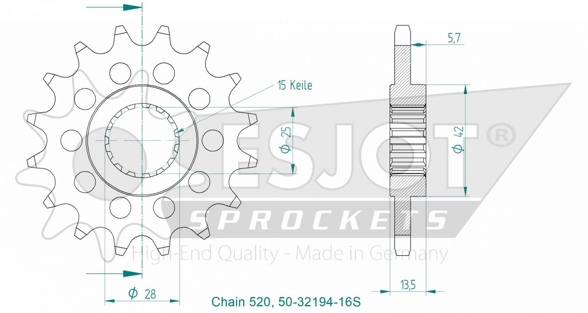 FRONT 16T , LIGHT, 520
