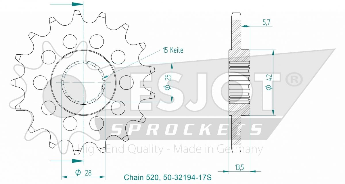 FRONT 17T, LIGHT, 520