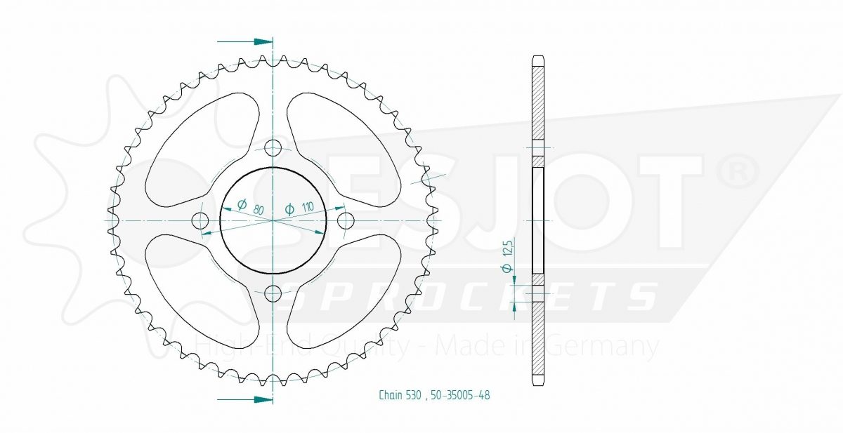 REAR STEEL 48T, 530