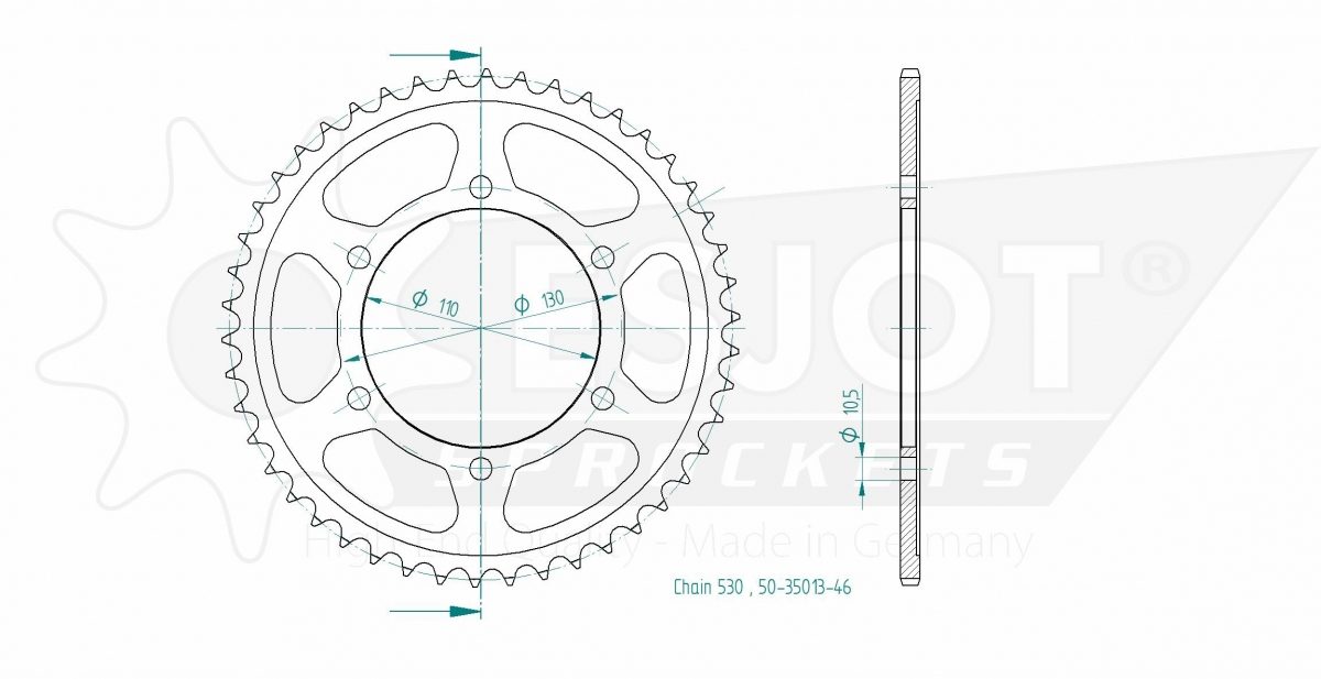 REAR STEEL 46T, 530