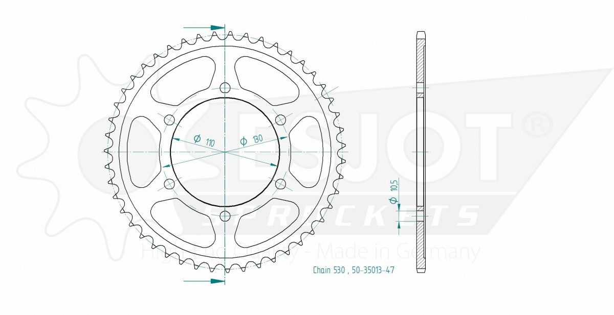 REAR STEEL 47T, 530