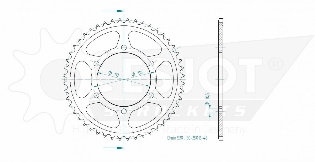 REAR STEEL 48T, 530