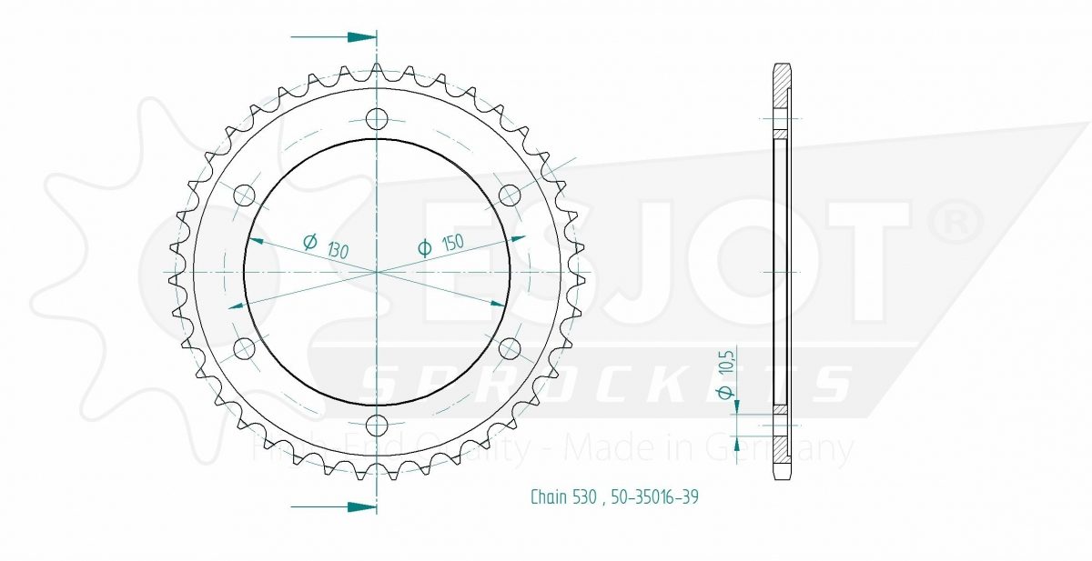 REAR STEEL 39T, 530