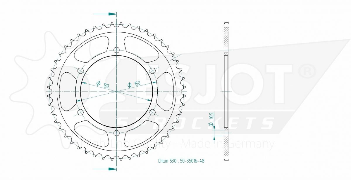 REAR STEEL 48T, 530