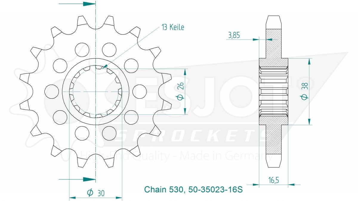 FRONT 16T, LIGHT, 530