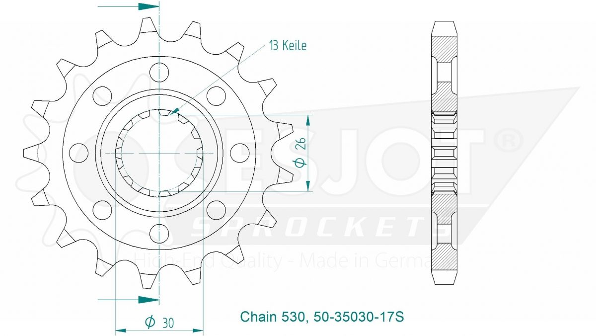 FRONT 17T, LIGHT, 530