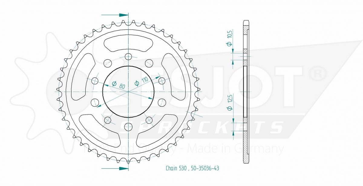 REAR STEEL 43T, 530