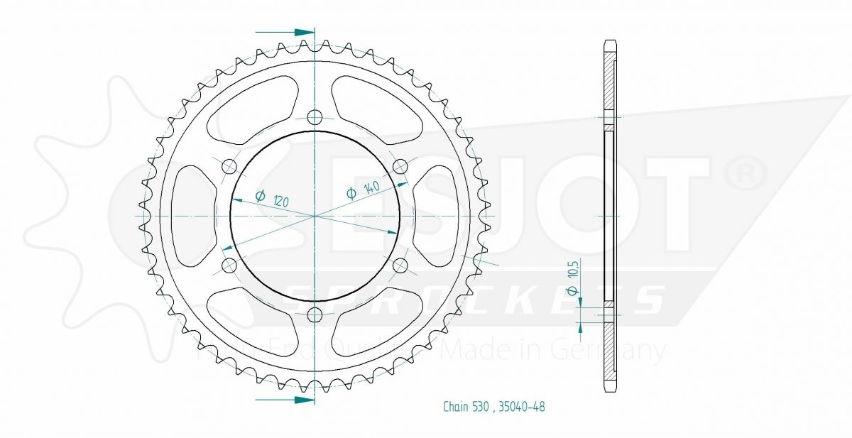 REAR STEEL 48T, 530