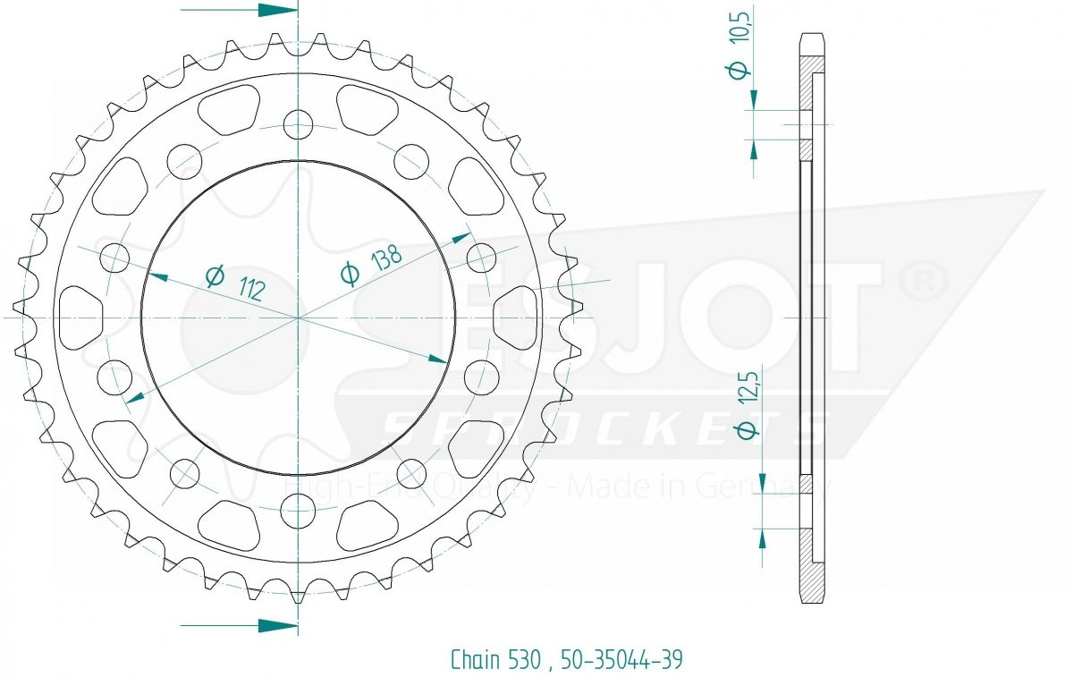 REAR STEEL 39T, 530