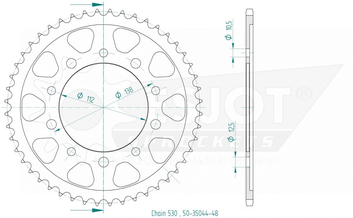 REAR STEEL 48T, 530