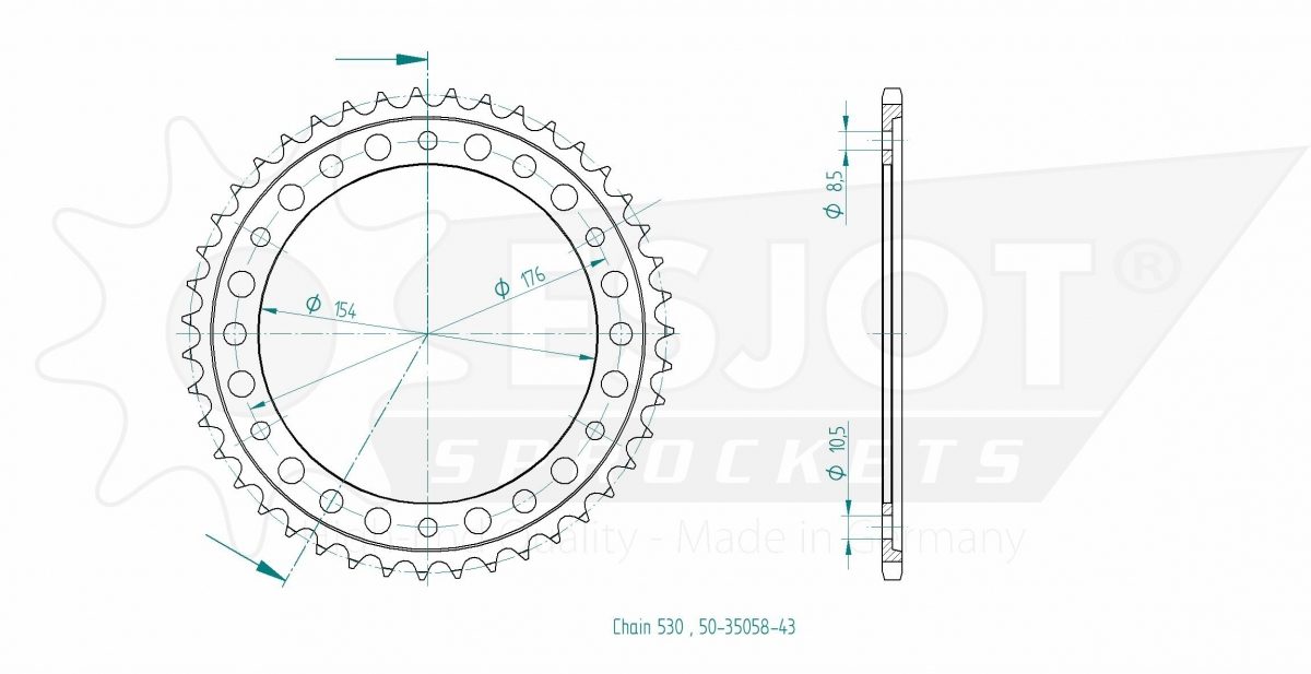 REAR STEEL 43T, 530