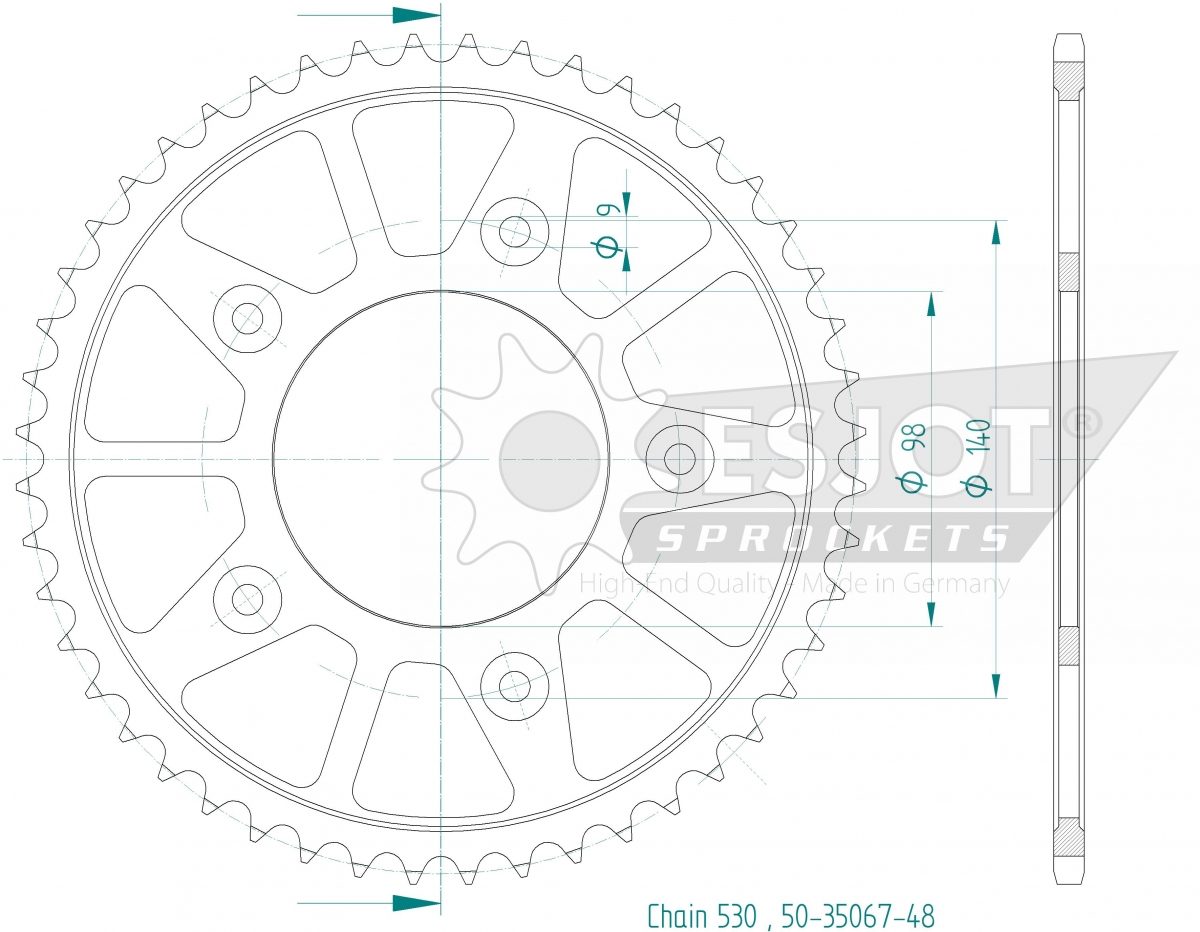 REAR STEEL 48T, 530