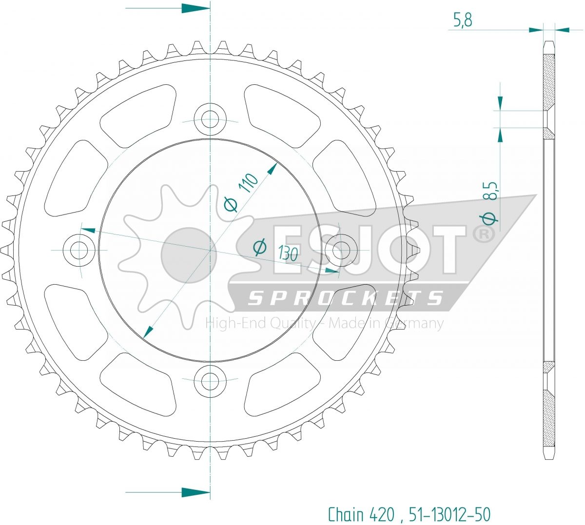 REAR ALU 50T, 420