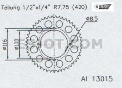 REAR ALU 50T, 420