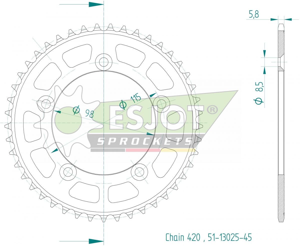 REAR ALU 45T, 420