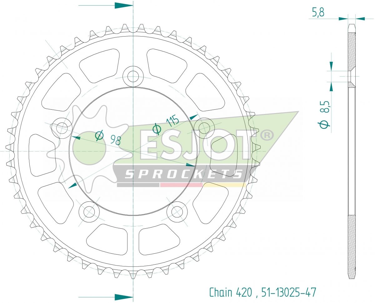 REAR ALU 47T, 420