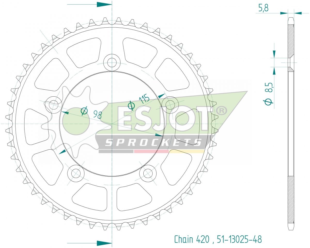 REAR ALU 48T, 420