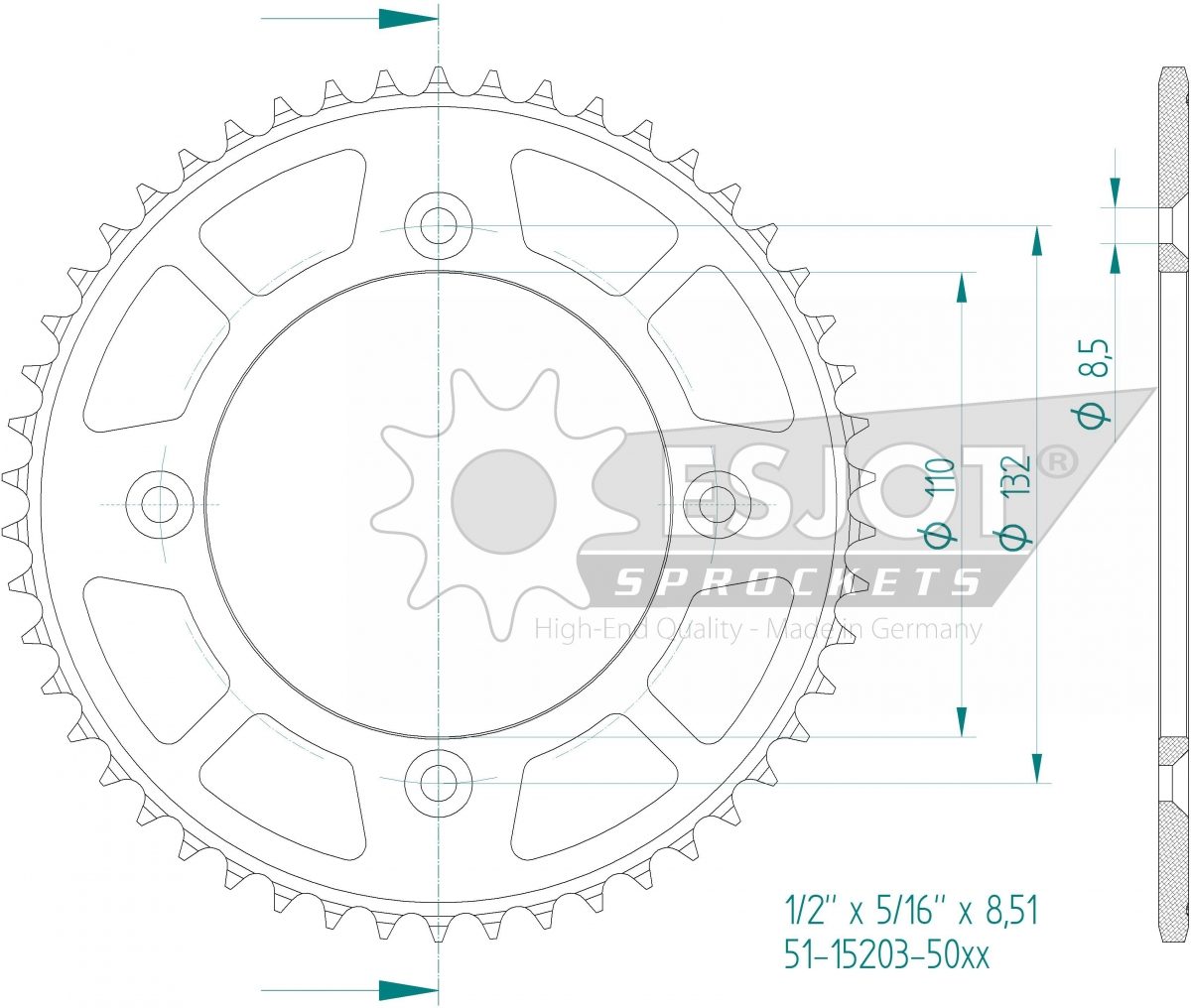 REAR ALU 50T, 428