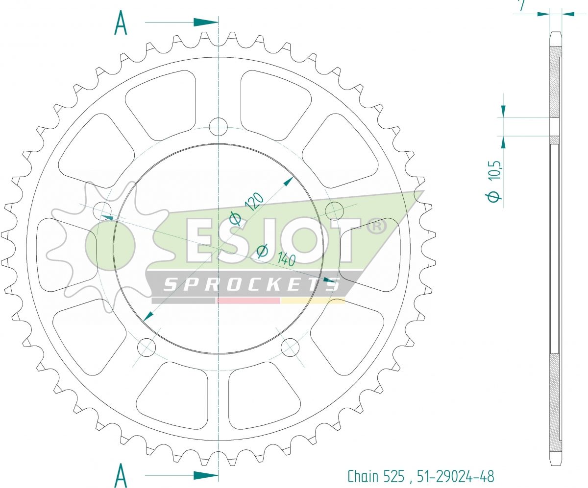 REAR ALU 48T, 525